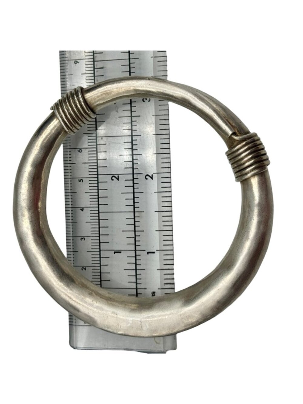 Sterling Silver Electroform Bangle Bracelet Statement Heavy 66g Modernist 7.5" - Picture 5 of 7